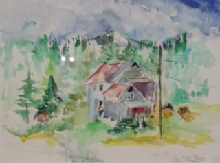 Aquarel, Maya Wildevuur, Mosjoen Noorwegen, 1991